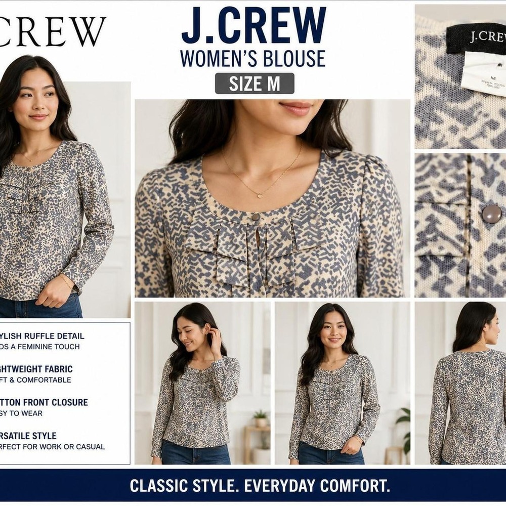 J.Crew blue and white blouse